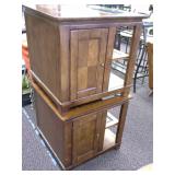 2 Matching end tables, with beveled glass