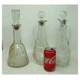 3 Liquor decanters.