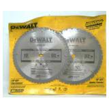 2 New DeWalt 10" miter saw blades.