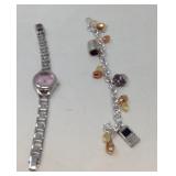 Ladies wrist watch, and Charm bracelet