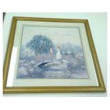2 Framed prints,  1 framed oil painting,  needs
