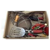 Vintage box lot of Wooden Handle Kitchen Utensils