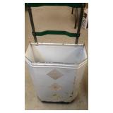 Vintage Metal Hamper with Hand Dolly