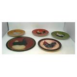 4 Chicken and rooster theme plates