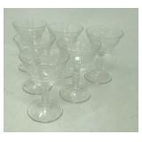 6 Etched crystal liquor cocktail glasses