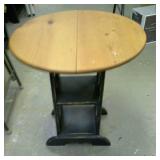 Wooden table, approximately 22" across,  24" tall.