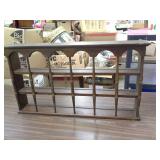 Vintage wooden hanging display shelf,