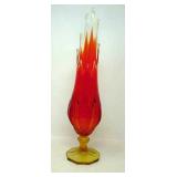 Vintage Amberina glass vase, approximately 20"