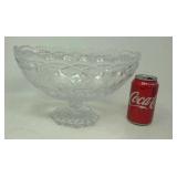 Vintage sawtooth pedestal crystal bowl.