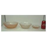 3 Vintage pink bowls.