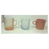 Hazel Atlas creamer, Fire - King measuring cup,