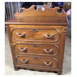 Small three drawer late 1800s chest