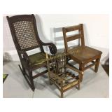3 Child's chairs. Rather old.