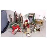 Christmas lot including glass tree topper