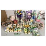 Huge lot of Easter decor, mostly ceramic