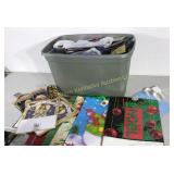 Huge tub full of Christmas gift bags, ribbon,