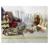 Tote of misc Christmas decorations
