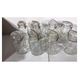 Eight Ball mason jars with bails and glass lids