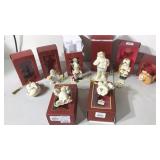 Eight Lenox Christmas ornaments with boxes