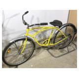 Schwinn "Heavy Duty" 26 inch bicycle on stand