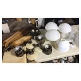 Light fixture globes and bases & paddle fan blades