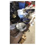 Huge lot of enamelware pots and pans