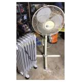 Pedestal fan and radiator heater