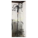 Four 6 foot shepherd hooks, two metal trellises,