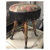 Ball and claw glass footed piano stool