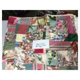 Hand made 'Crazy Quilt', 84' x 68'. Some staining.