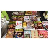 Table full of recipe books