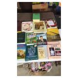 Table full of reference and spiritual books