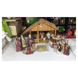 Ceramic Nativity Figures and Crèche.