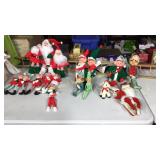 Christmas elves and ladder. 3 other Xmas plush