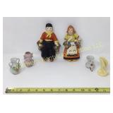 Dutch boy & girl chalk wall hangings. Appx. 6