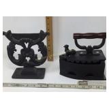 Two cast iron pieces, decorative.