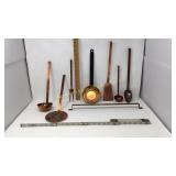 Copper utensils and holder.