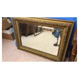 Beveled glass framed wall mirror 39 1/2" x 29 1/2"