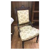 Antique wood framed upholstered chair