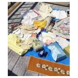 Mixed assortment of doilies, knits, linen's and