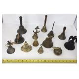 13 Misc mostly brass bells. All have clappers.