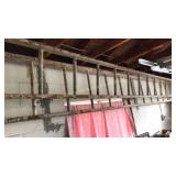 28 Foot wooden extension ladder, very old,