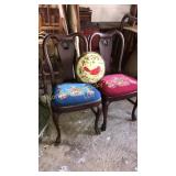 Two mahogany side chairs