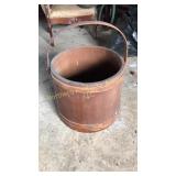 Wooden bucket with a wooden Behle is 15 inches