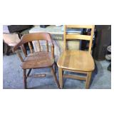 2 child size maple chairs