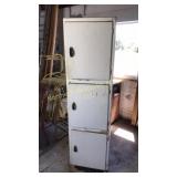 Vintage wooden kitchen cabinet has some peeling