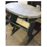 Vintage hardwood book table has been painted