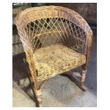 Child size wicker rocking chair