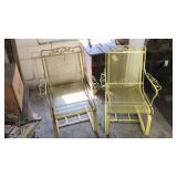 2  wrought iron patio chairs are very springy