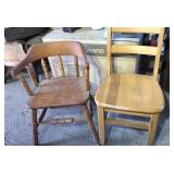 2 Child size maple chairs